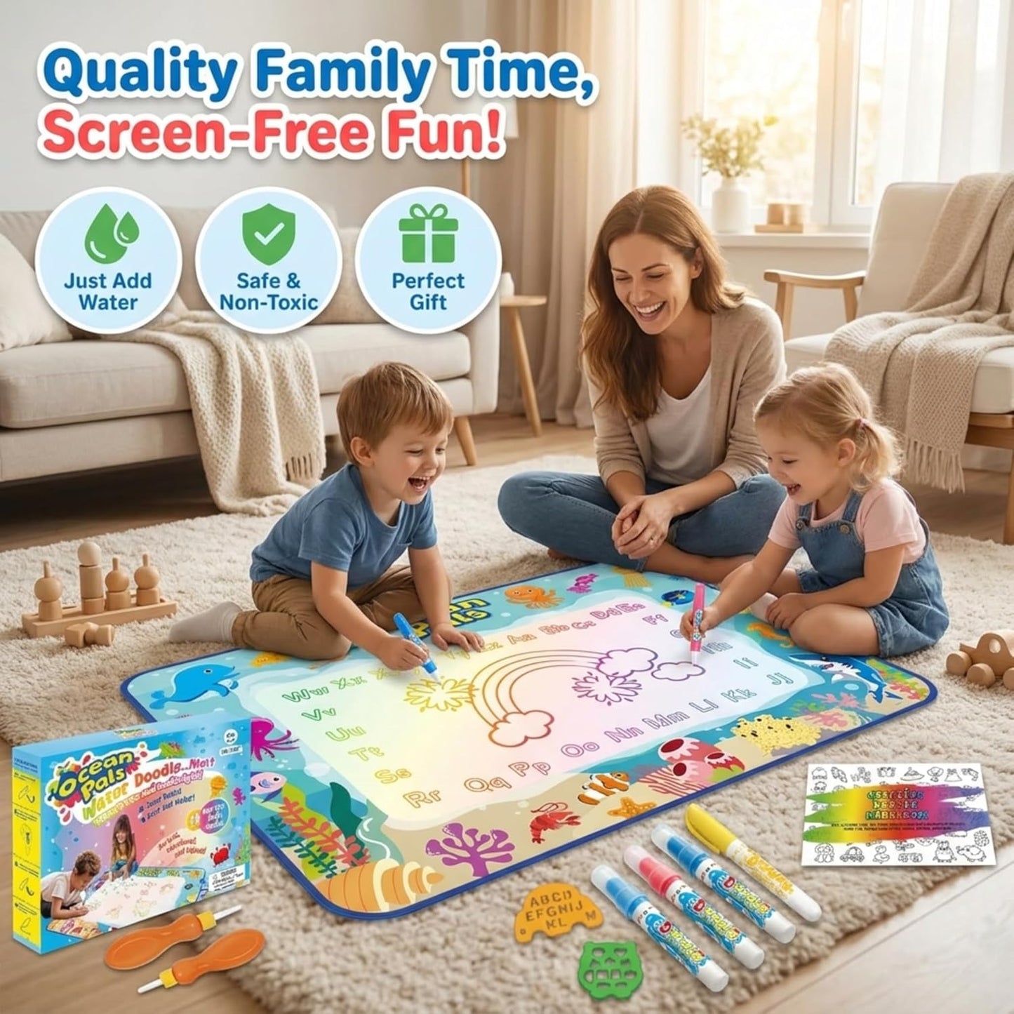 Reuseable Water Drawing Doodle Mat