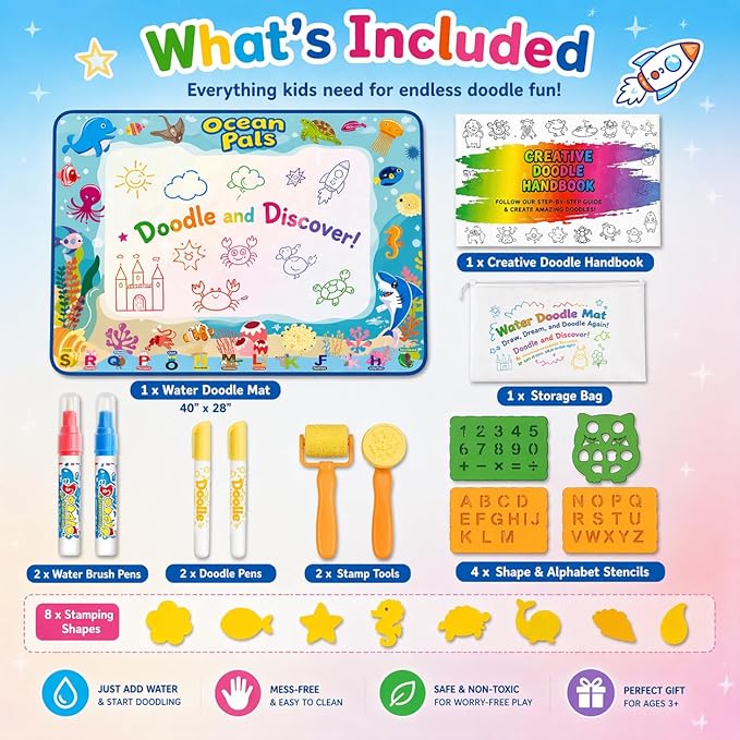 Reuseable Water Drawing Doodle Mat